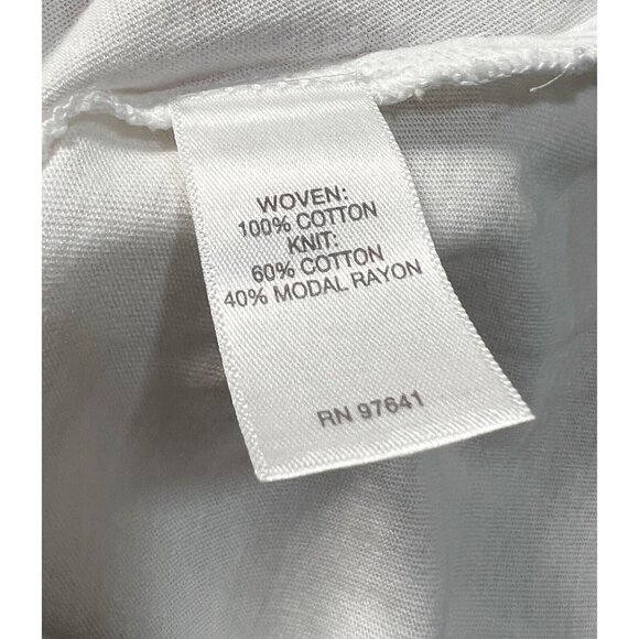 J Jill Sz L White Eyelet Lace Layered Long Tee T-Shirt Tank Top Womens NEW NWT - Picture 11 of 13